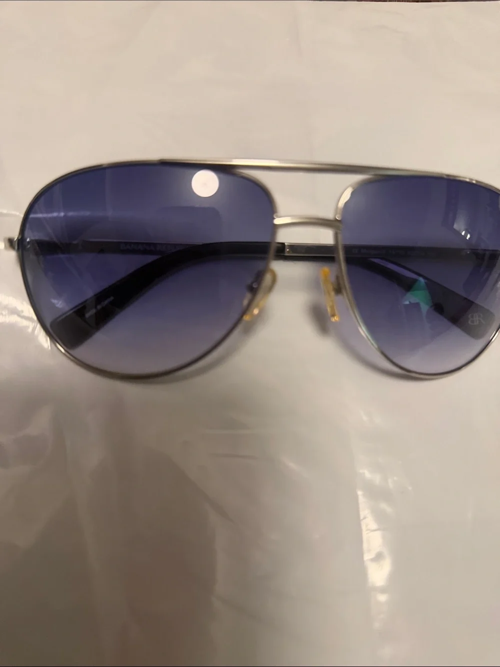 Banana Republic Aviator Sunglasses with Blue Gradient Lenses and Gold Frame